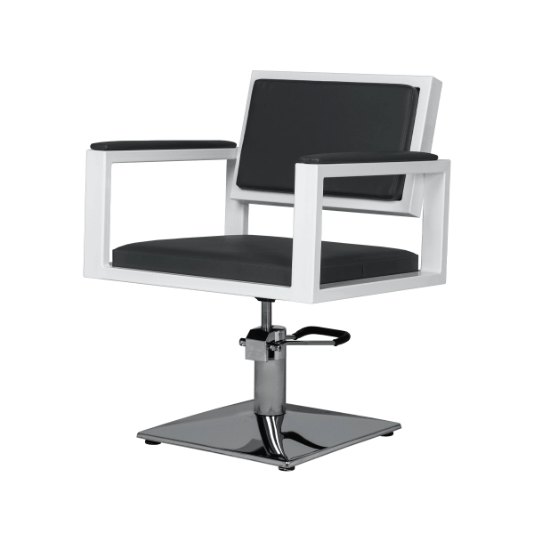 Парикмахерское кресло Дуглас на белом каркасе